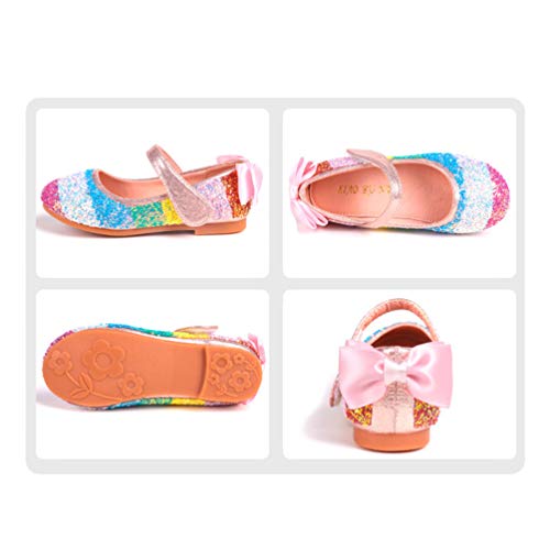 Healifty 1 Pair Kids Ballet Pumps Sequin Flat Shoes Dance Flat Slippers Ballet Belly Slippers Ballet Practice Shoes Flats Shoes Shoes Birthday Present Rhinestones Girl Child Pink4