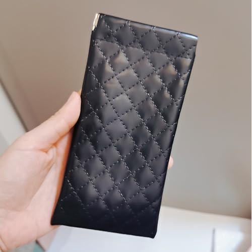 Image of Soft Sunglass Case PU Leather Squeeze Top Eyeglass Case Portable Sunglass Pouch Organizer Bag
