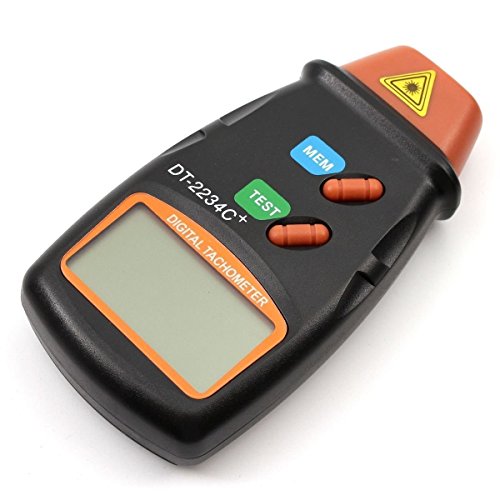CITTATREND Tachymètre Numérique Compte-tours Digital Professionnel Écran LCD Tachomètre Testeur Compteur de Tours Autochange avec Batterie Résistant 6F22 9V Sans Contact RPM Tach
