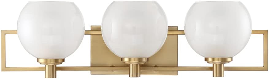 Designers Fountain Cowen 3-Lights Vanity Light Fixture, 24 Inch Wall Mount Sconce for Bathroom, Bedroom or Mirror, Brushed Gold, 94503-BG