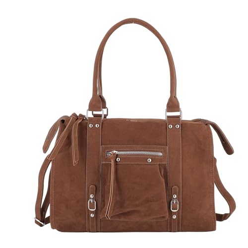 Sac chic tendance similicuir daim flora & co porté main et épaule