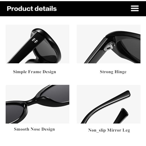 Retro Oval Sunglasses for Women and Men Vintage Style Cat Eye Glasses UV400 Protection4