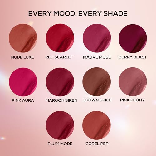 Image of RENEE Everstay Long Stay Matte Lipstick - Coral Pep, Hydrating & Non-Drying, Smudge-Proof, Lightweight, Long Lasting, Intense Pigment, Full Coverage, Vitamin E Infused, For All Occasions, 4.2g | Long-lasting