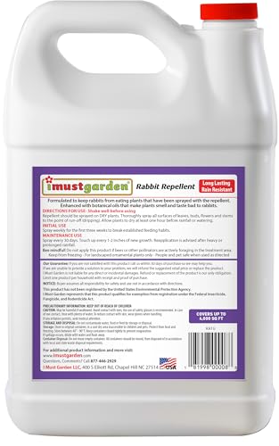 I Must Garden Rabbit Repellent: Mint Scent Rabbit Spray for Plants & Lawns – 1 Gallon Ready to Use Refill