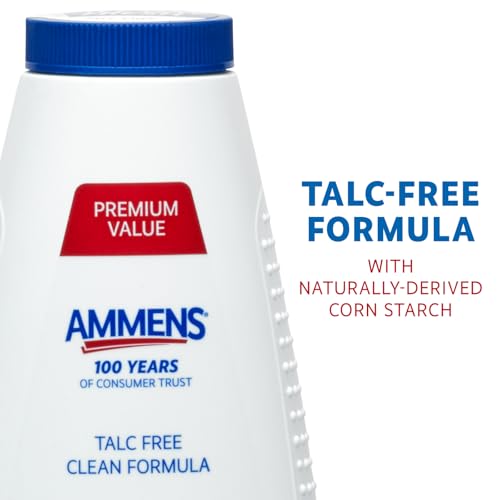 Image of Ammens Original Body Powder - Talc Free Body Powder with Naturally Derived Cornstarch - Free from Dye and Parabens - Soothes Itchy Skin - 11 oz (Pack of 6)