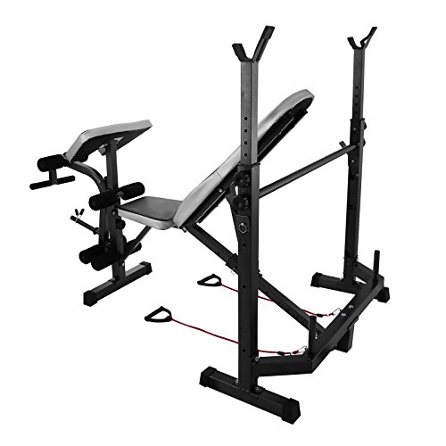 Happybuy Olympic Weight Bench for Full Body Workout Exercise Olympic Bench Adjustable 660lbs Bench Split Type Multi-Functional Weight Bench Set for Indoor Exercise (Split Type)