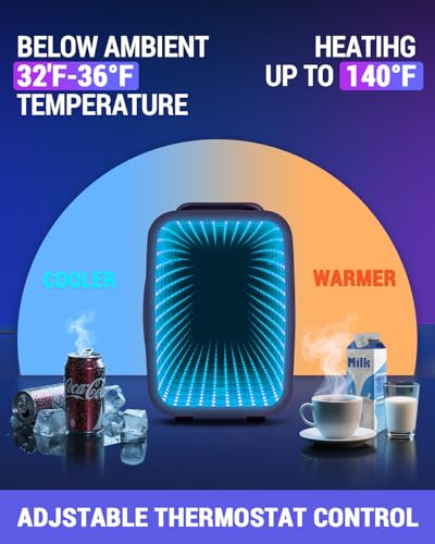FANSEXPERT Mini Fridge, 4 Liter/6 Cans Small Refrigerator With Dimmable LED Light の商品画像 3
