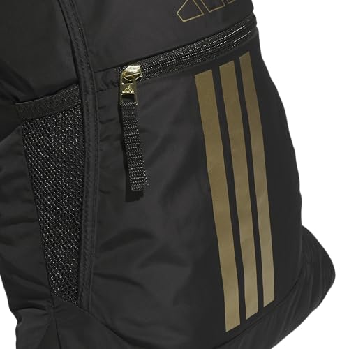 Image of adidas Alliance Sackpack - Drawstring Backpack for Sports, Small Gym, Black /Gold Metallic /3, One Size, Alliance Sackpack - Drawstring Backpack Small Bag for Men and Women