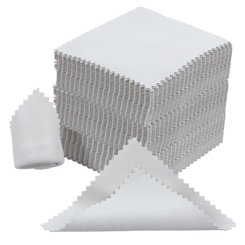 100 paños de limpieza de plata para joyas, paño de pulido reutilizable, gamuza de plata para joyas, paño de limpieza para limpieza de joyas de plata y plata, oro, latón