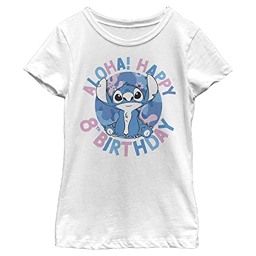 Disney Lilo Stitch 8th Birthday Girl's Solid Crew Tee