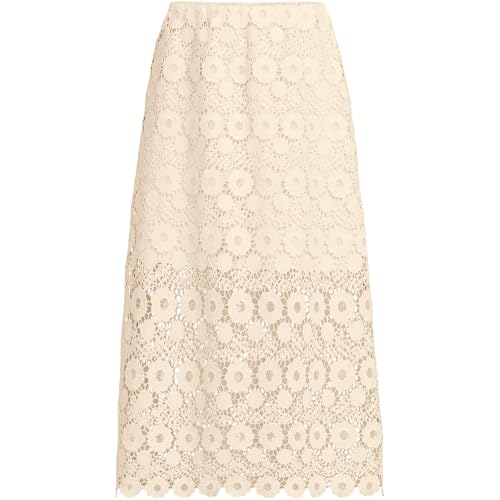Lands' End Women's Lace Overlay Midi Skirt3