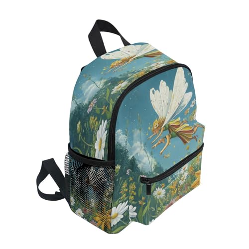 Fairy Flying Flower Garden Backpacks Kids School Chest Strap Girls Student Book Bags for Elementary M4