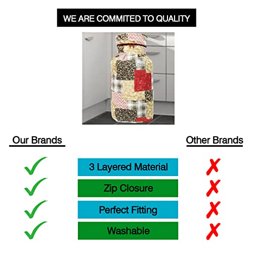 Image of PVC Waterproof 3-Layered LPG Gas Cylinder Covers with Zip Enclosure Pack of 2- (Color-Floral Multi, Size-26x14 Inches)