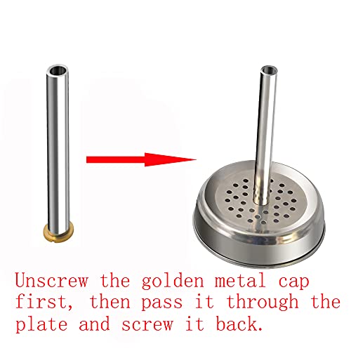 Shisha Kaminaufsatz aus Edelstahl für Köpfe bis 6cm Durchmesser - Kokosnuss Natur-Kohle | Wasserpfeife Tabak | Kamin-Kopf Aufsatz | Alufolie | Haube Kaminkopf I Hookah Zubehör Kamin