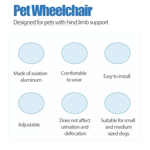Fauteuil roulant pour chien handicapé et chat réglable - 3