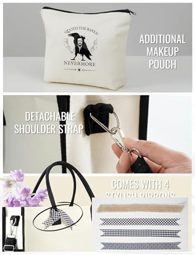 Bolso Tote para mujer Edgar Allan Poe con cierre y correa miniatura 5