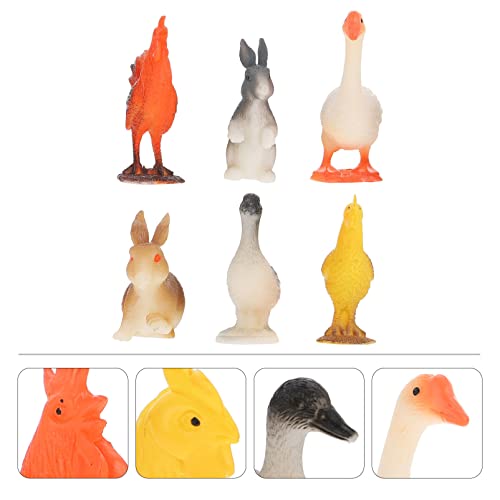 FOMIYES Mini Kunststoff Bauernhof Tier Figur: 6 Stücke Kleine Kunststoff Geflügel Modell Spielzeug Künstliche Hühnchen… – Bild 4