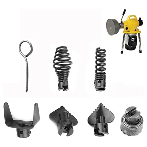 Drain Cleaner Combination Cutter Head Set, 7pcs 16mm Manganese Steel Drain Cleaner Machine Combination Cutter Head Set, Cutter Head for Dredging for Pipeline Dredging Machine Cover