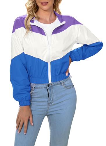 Veste de sport femme coupe-vent manches longues manteau zippé léger casual