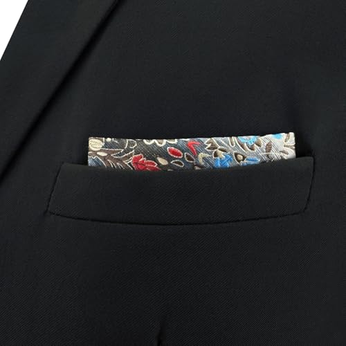 SHLAX&WING Floral Multicolor Silk Pocket Square Mens Hankies Hanky
