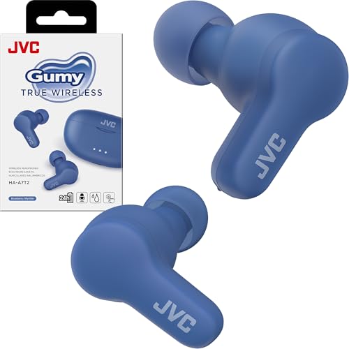 Image of JVC Gumy True Wireless Earbuds, Bluetooth 5.3, Charging Case, 24-Hour Playback, IPX4 Water Resistant, Comfortable Secure Fit with XS /S /M /L Earpieces, Built-in Mic for Calls, iPhone /Android /PC - HAA7T2