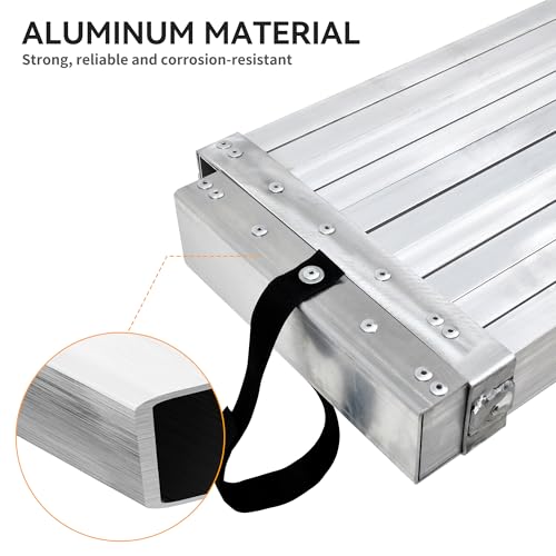 YINTATECH Extendable Aluminum Plank, Upgraded Ladder Scaffolding Planks, 6-9 ft Adjustable Length, 12.5 in Wide, Telescoping Work Plank with Skid-Proof Platform, 440lbs, Silver - Thumbnail 3