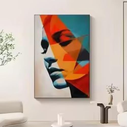 Impression sur toile abstraite femme TONGYINLI tableau mural modern 40x60cm sans cadre