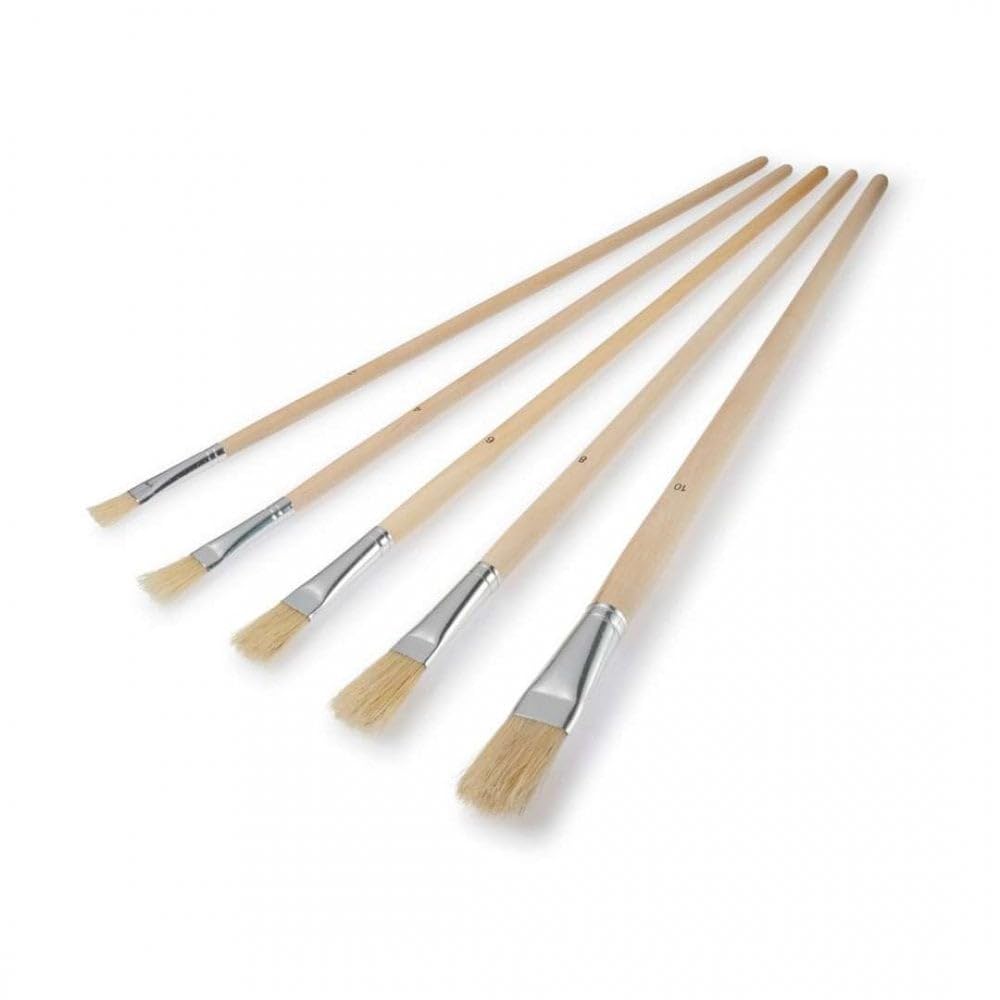 HAMILTON Prestige Pure Lily Bristle Flat Fitch Brushes 5-Pack