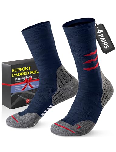 Image of Crew Compression Socks for Men Women - Mild Support, Wicking Cushioned Compression Running Socks for Sport Basketball