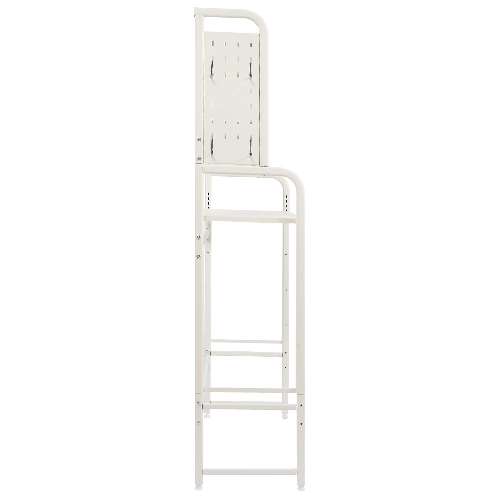 Scaffale per lavatrice, lunghezza allungabile, 3 ripiani, mensola sopra la lavatrice, scaffale per WC regolabile in altezza (bianco)