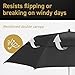 EEZ-Y Compact Travel Golf Umbrella, 58 Inch Collapsible Windproof Umbrellas for Rain w/Double Canopy - Lightweight, Portable & Break Resistant – Charcoal Gray