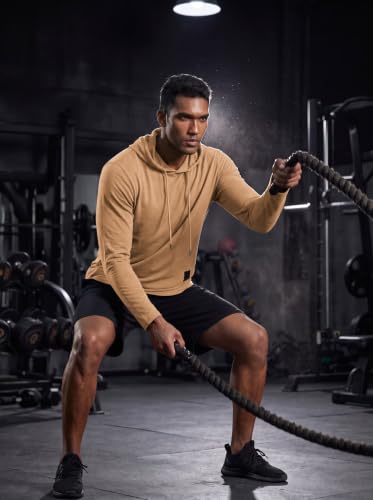 Image of Lexiart Mens Cotton Hoodies Pullover Sport Muscle Workout Shirts