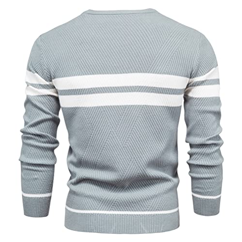 Suéteres masculino trico Suéteres Suéter masculino pulôver listrado patchwork camisa listrada de mal
