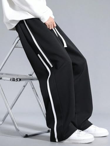 Image of GRECIILOOKS Korean Style Track Pants for Men - Loose Fit Lycra Cargo Joggers | Trendy Gym & Streetwear Bottoms with Utility Pockets (Available in Plus Size)