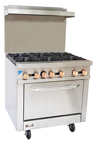 JMC Food Equipment CBR-6 - Gama de 6 quemadores de haya de cobre