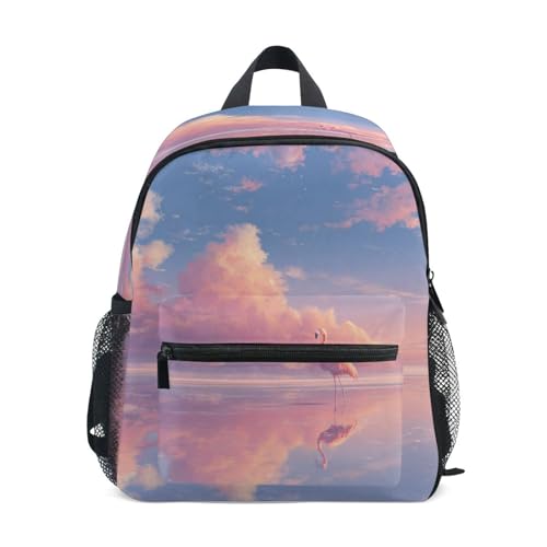 Flamingo Pink Cloud Toddler Backpack Kindergarten Elementary Backpack for Toddler Boys Girls School Backpack
