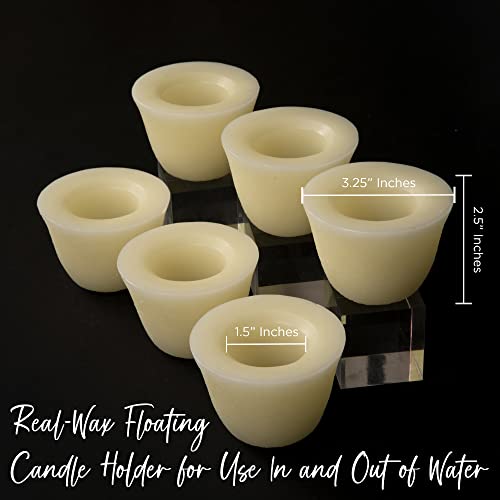 Image of Set of 6 Floating Wax Bowl Candle Holders, Candle Holders ONLY. Tealights Sold Separately