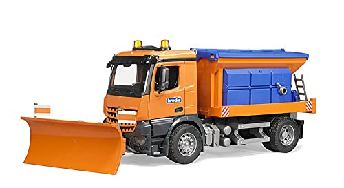 bruder 03685 - Mercedes-Benz Arocs Winterdienst mit Räumschild - 1:16 Schneeräumer Schneepflug Streuwagen Räumdienst – Bild 7