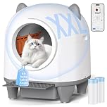 Devoko Self-Cleaning Pet Litter Box with Cute Cat Ears, Automatic XXL Enclosed Tray, Remote Control, Large Space, Safety & Odour Control, 90L Electric Litter Box for Multiple Cats