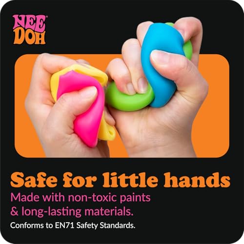 Image of Schylling NeeDoh Mac 'N' Squeeze - Sensory Squeeze Toy - Contains 4 Squishy Noodles - 3 inch Wide - Color May Vary (Pack of 1)