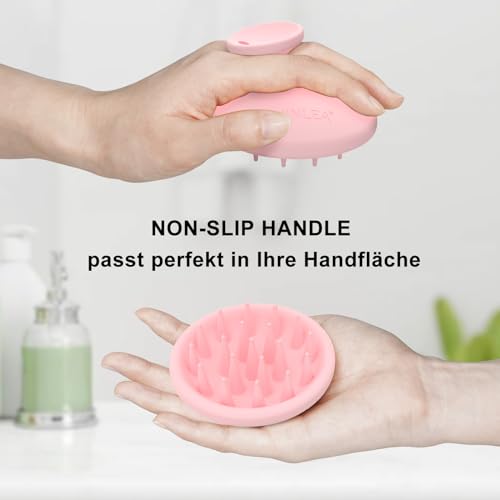 SHINLEA Kopfhaut Massagebürste, Weichem Silikon Shampoo Haarbürste für Peeling und Kopfmassage, Stimulieren das Haarwachstum, Reduziert Schuppen,Haar Sanft Kopfmassage Bürste für Nass Trocken Haar.