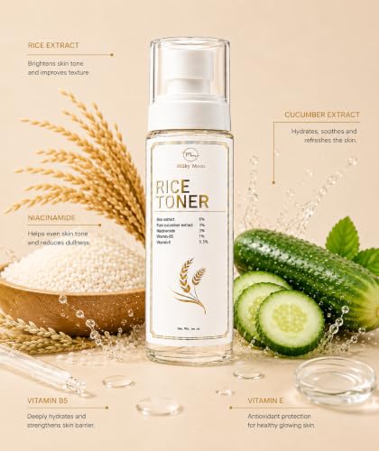 Image of 3% Niacinamide & Rice Water Face Toner | Acne Prone Dry Combination Skin | Fades Blemishes, Brightens & Smoothens | Women & Men | 100ml | Alcohol-Free