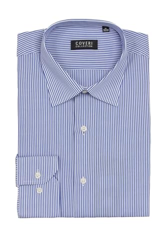 Stagione: Four season Coveri Camicia classica a righe in puro cotone con collo classico, Azzurro scuro XL