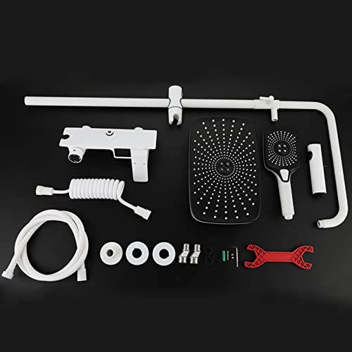 Ensemble de douche combiné de luxe au design blanc mat avec indicateur de température - 6