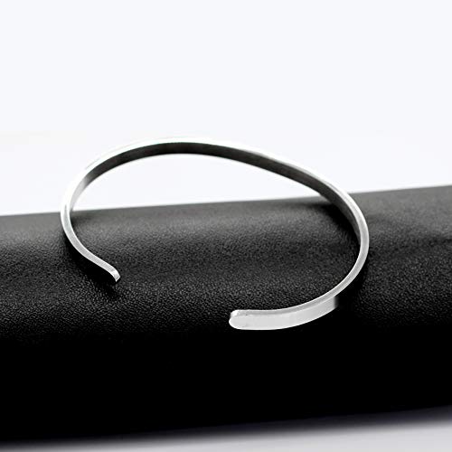 Image of Uloveido Stainless Steel Inspirational Bracelets for Women Engraved Personalized Mantra Initial Motivational Cuff Bangle Y460