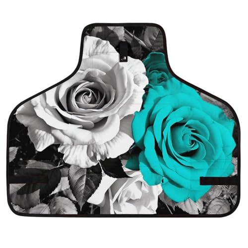 Delantal de trabajo con flores y 8 bolsillos para herramientas miniatura 1
