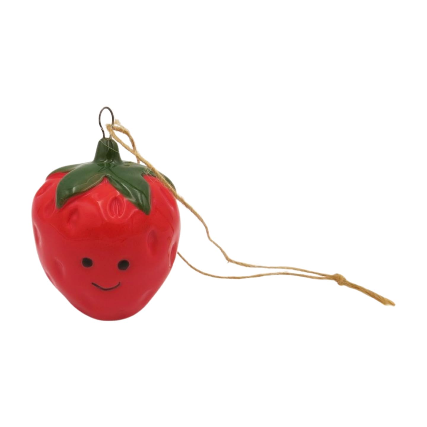 Giftware Trading Red Ceramic Strawberry Hanging Decoration – Cute Smiley Fruit Ornament For Easter Tree, Spring Home Décor
