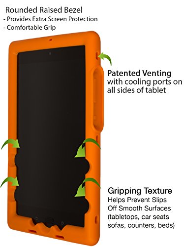 Bobj Rugged Case For Asus Zenpad Z8S, P00J - Bobjgear Custom Fit - Patented Venting - Sound Amplification - Bobjbounces Kid Friendly (Outrageous Orange) #TOP2