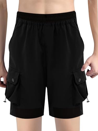 TiaoBug Kids Boys Athletic Cargo Shorts Lightweight Quick Dry Summer Outdoor Sports Running Hiking Shorts Bottoms