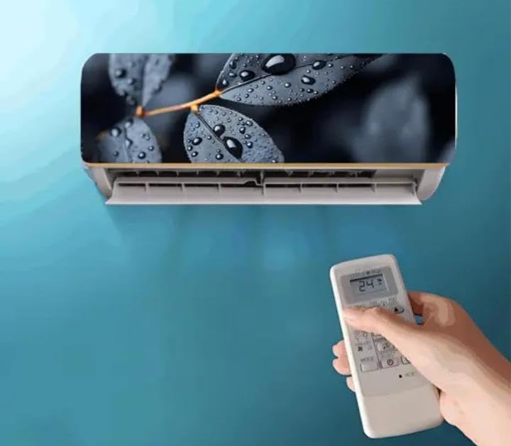AC Sticker with Dark Botanical Leaf Design, Waterproof Vinyl,- 42 x 12 Inches (106 x 24 cm), for Split Air Conditioners 2